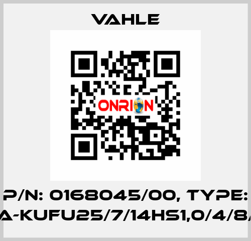 P/n: 0168045/00, Type: SA-KUFU25/7/14HS1,0/4/8/8 Vahle