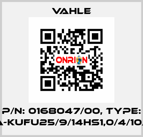 P/n: 0168047/00, Type: SA-KUFU25/9/14HS1,0/4/10/10 Vahle