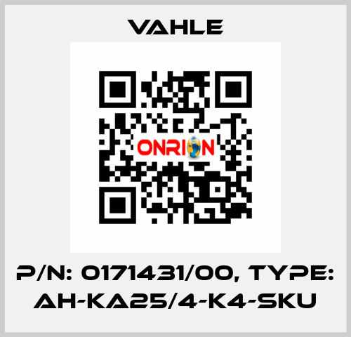 P/n: 0171431/00, Type: AH-KA25/4-K4-SKU Vahle