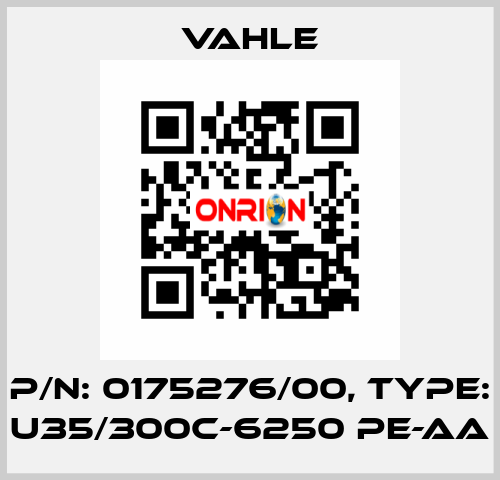 P/n: 0175276/00, Type: U35/300C-6250 PE-AA Vahle