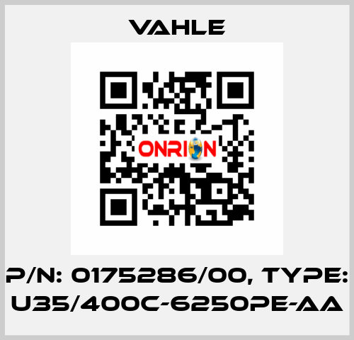 P/n: 0175286/00, Type: U35/400C-6250PE-AA Vahle