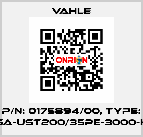 P/n: 0175894/00, Type: SA-UST200/35PE-3000-H Vahle