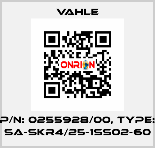 P/n: 0255928/00, Type: SA-SKR4/25-1SS02-60 Vahle