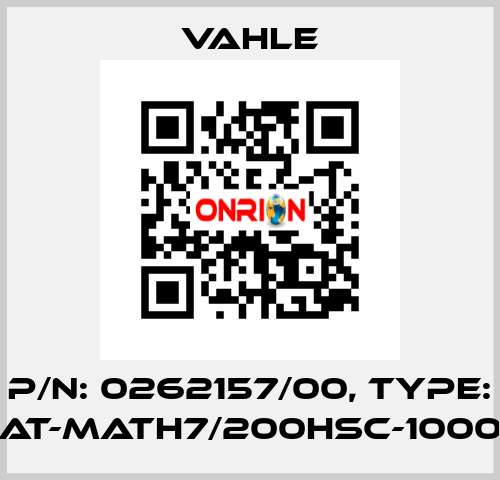 P/n: 0262157/00, Type: AT-MATH7/200HSC-1000 Vahle