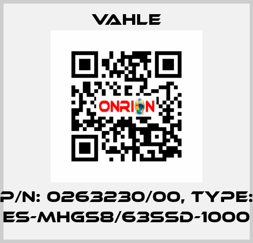 P/n: 0263230/00, Type: ES-MHGS8/63SSD-1000 Vahle