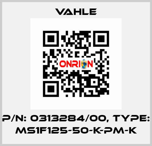 P/n: 0313284/00, Type: MS1F125-50-K-PM-K Vahle