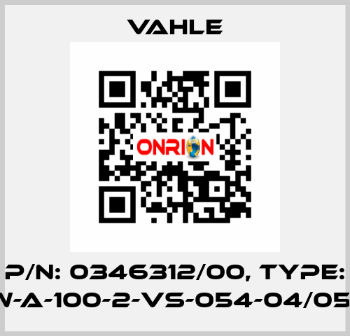 P/n: 0346312/00, Type: LW-A-100-2-VS-054-04/05-K Vahle