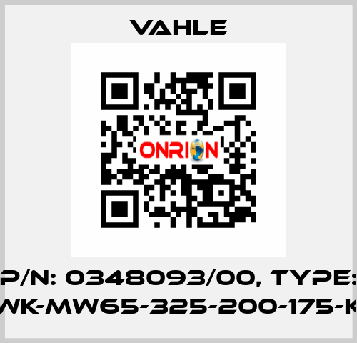 P/n: 0348093/00, Type: WK-MW65-325-200-175-K Vahle