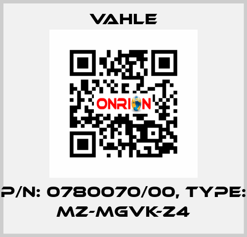 P/n: 0780070/00, Type: MZ-MGVK-Z4 Vahle