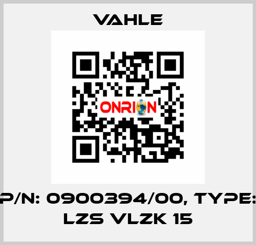 P/n: 0900394/00, Type: LZS VLZK 15 Vahle