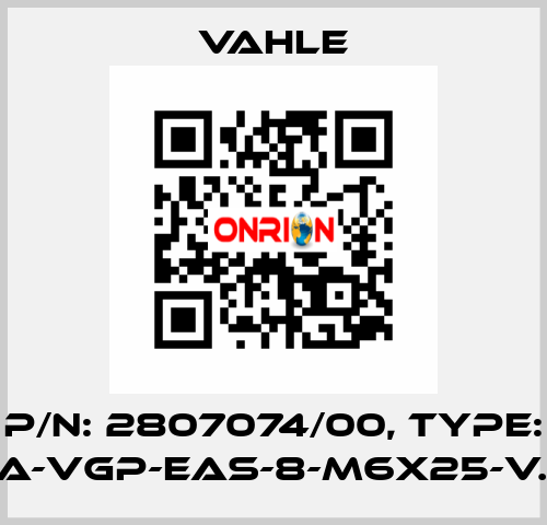 P/n: 2807074/00, Type: SA-VGP-EAS-8-M6x25-V.E. Vahle