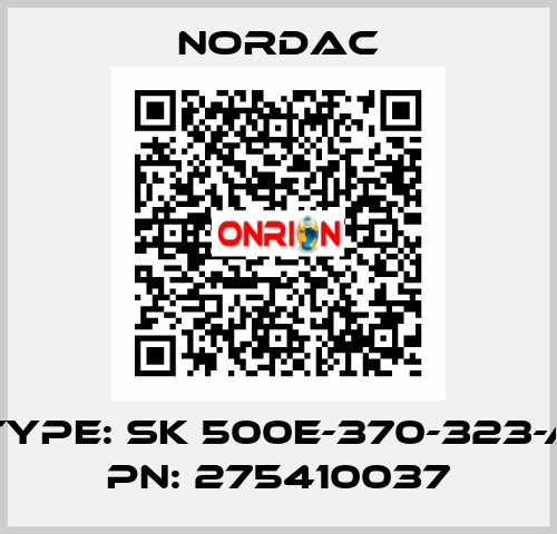 Type: SK 500E-370-323-A PN: 275410037 NORDAC