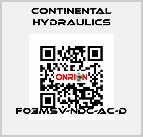 F03MSV-NDC-AC-D Continental Hydraulics