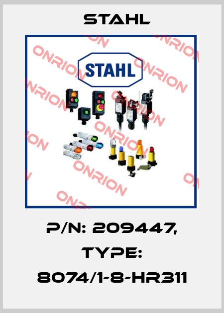 P/N: 209447, Type: 8074/1-8-HR311 Stahl