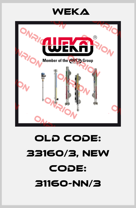 old code: 33160/3, new code: 31160-NN/3 Weka