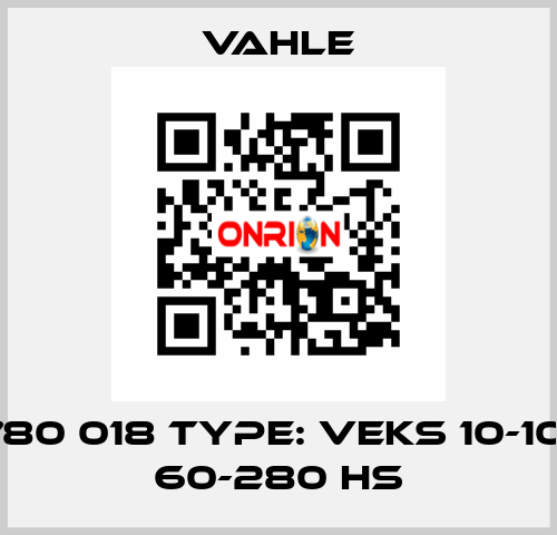 780 018 Type: VEKS 10-10/ 60-280 HS Vahle