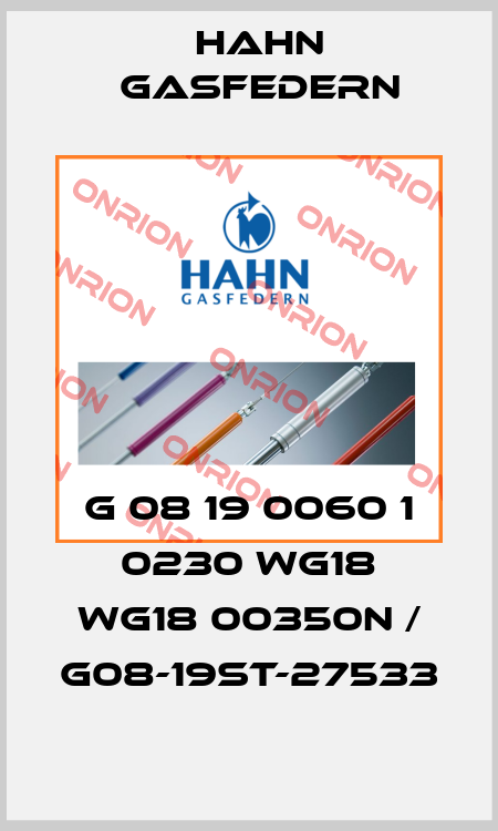 G 08 19 0060 1 0230 WG18 WG18 00350N / G08-19ST-27533 Hahn Gasfedern
