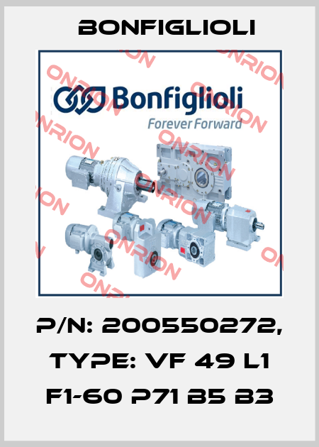 P/N: 200550272, Type: VF 49 L1 F1-60 P71 B5 B3 Bonfiglioli