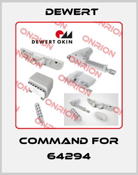 command for 64294 DEWERT