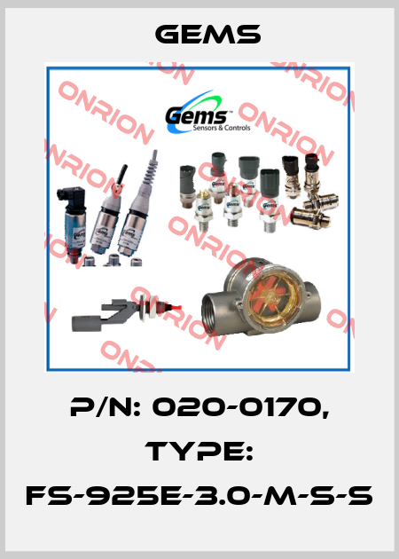 P/N: 020-0170, Type: FS-925E-3.0-M-S-S Gems
