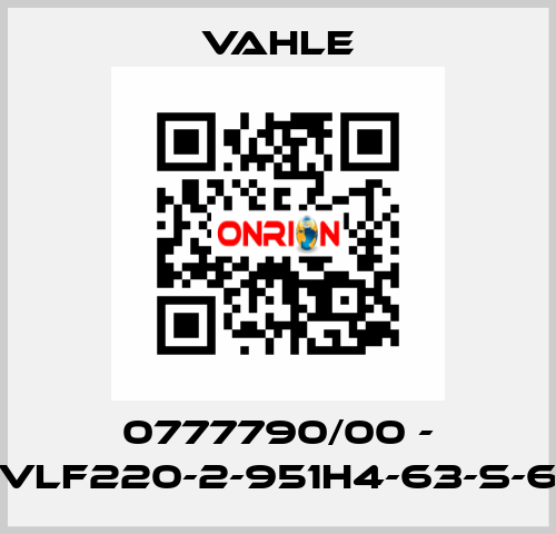 0777790/00 - VLF220-2-951H4-63-S-6 Vahle