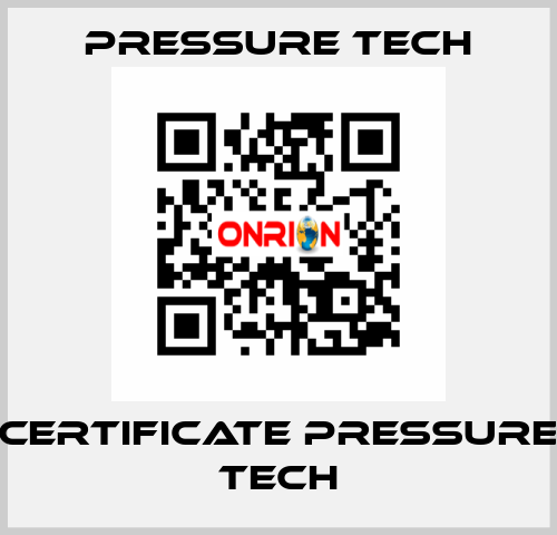 Certificate Pressure Tech Pressure Tech