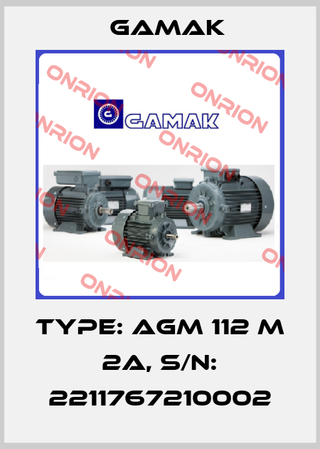 Type: AGM 112 M 2a, s/n: 2211767210002 Gamak