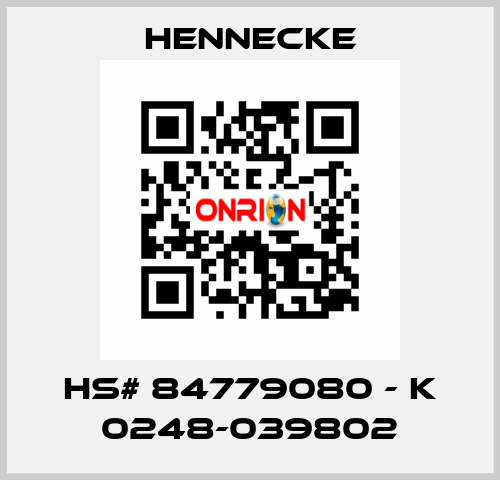 HS# 84779080 - K 0248-039802 Hennecke