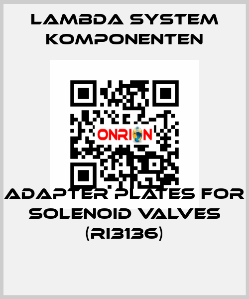 Adapter plates for solenoid valves (RI3136) LAMBDA SYSTEM KOMPONENTEN