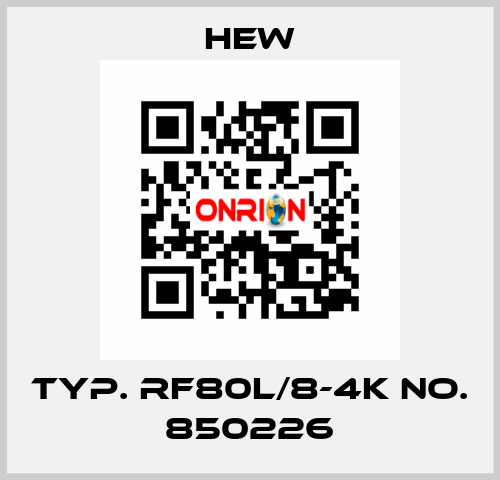 Typ. RF80L/8-4K No. 850226 HEW