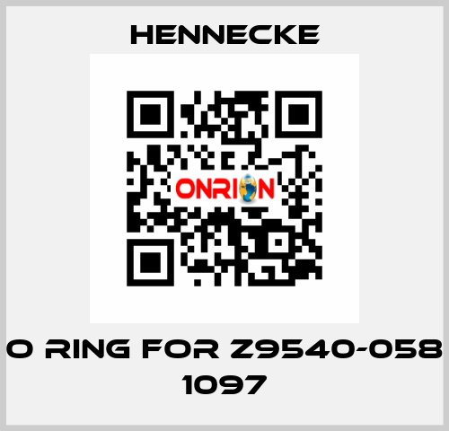 o ring for Z9540-058 1097 Hennecke