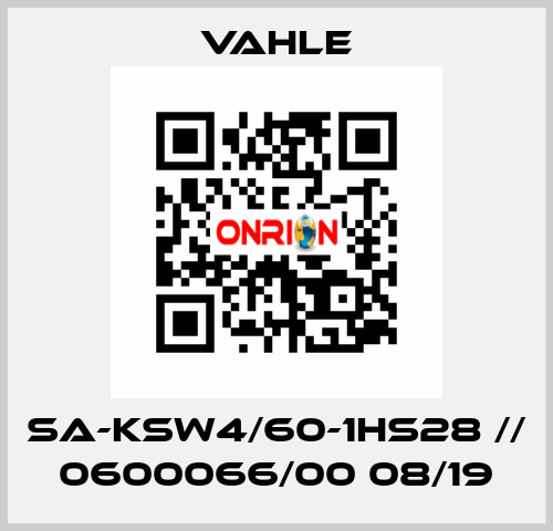 SA-KSW4/60-1HS28 // 0600066/00 08/19 Vahle