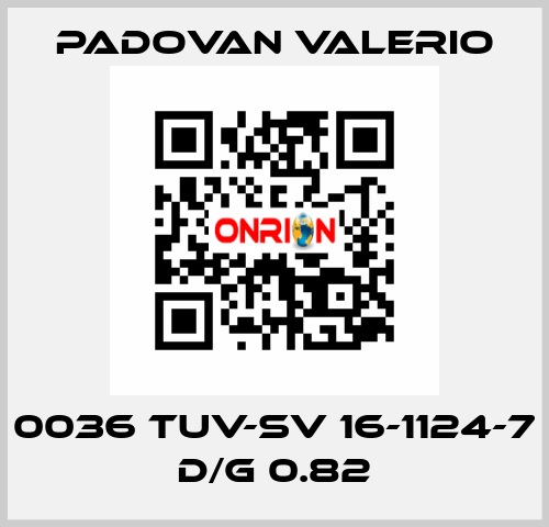 0036 TUV-SV 16-1124-7 D/G 0.82 PADOVAN VALERIO