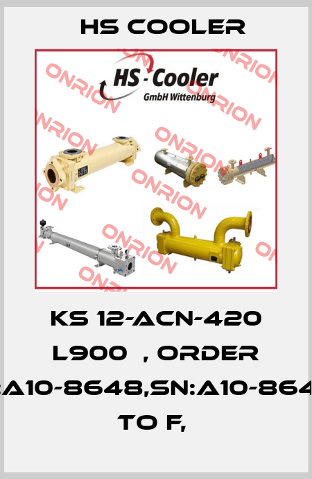 KS 12-ACN-420 L900  , Order No:A10-8648,SN:A10-8648D to F,  HS Cooler