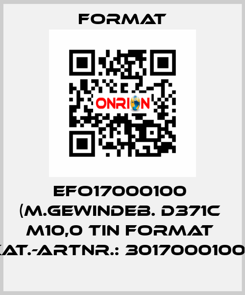 EFO17000100  (M.Gewindeb. D371C  M10,0 TiN FORMAT  Kat.-Artnr.: 3017000100)  Format