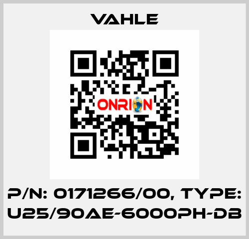 P/n: 0171266/00, Type: U25/90AE-6000PH-DB Vahle