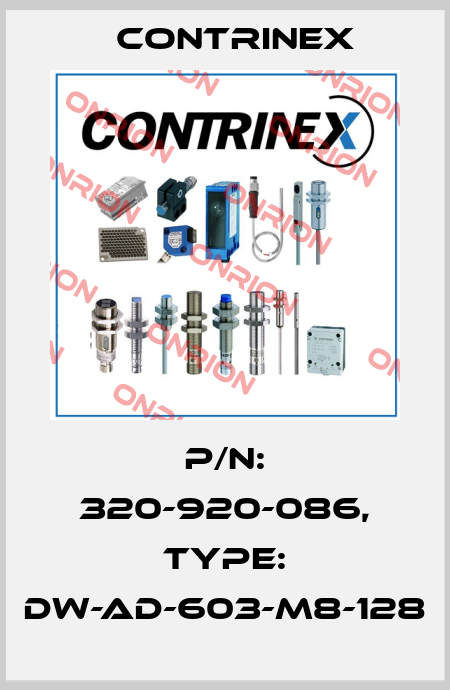 p/n: 320-920-086, Type: DW-AD-603-M8-128 Contrinex
