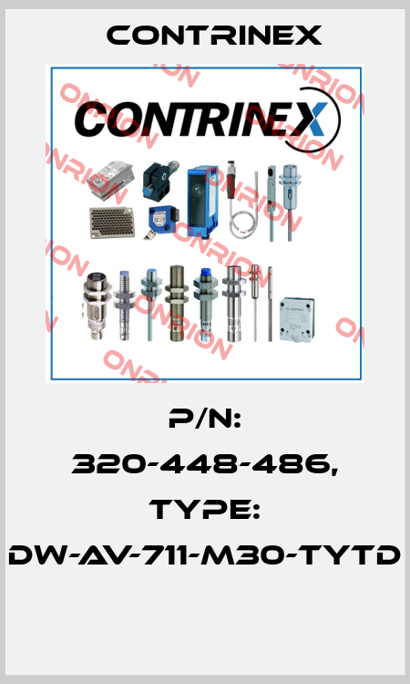 P/N: 320-448-486, Type: DW-AV-711-M30-TYTD  Contrinex
