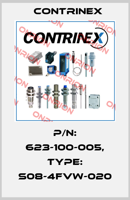p/n: 623-100-005, Type: S08-4FVW-020 Contrinex