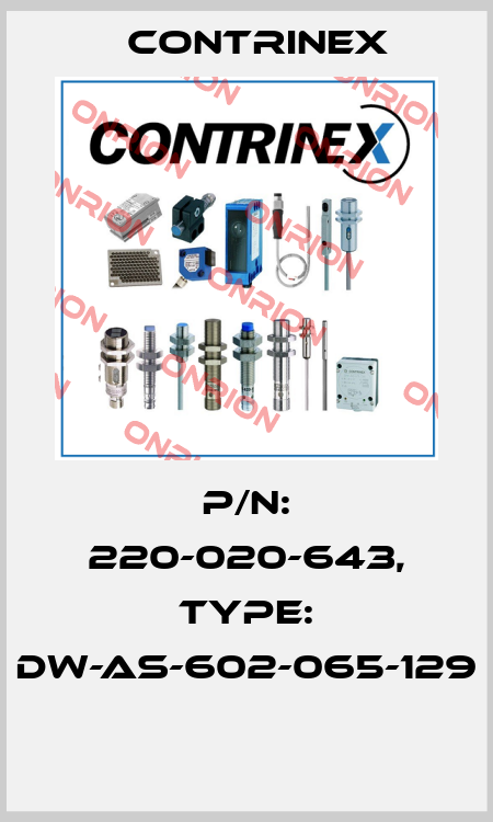 P/N: 220-020-643, Type: DW-AS-602-065-129  Contrinex