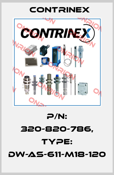 p/n: 320-820-786, Type: DW-AS-611-M18-120 Contrinex