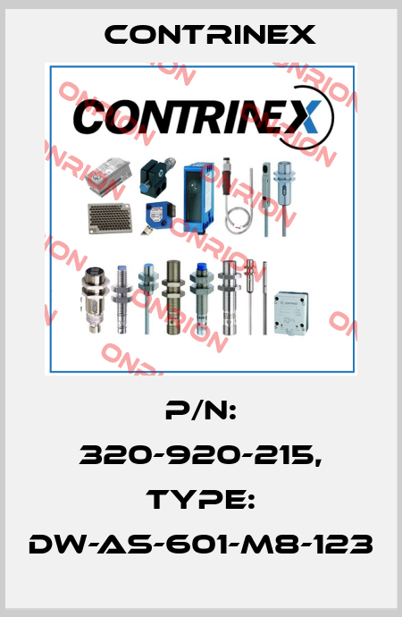 p/n: 320-920-215, Type: DW-AS-601-M8-123 Contrinex
