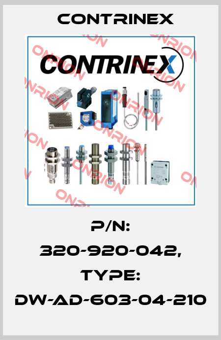 p/n: 320-920-042, Type: DW-AD-603-04-210 Contrinex
