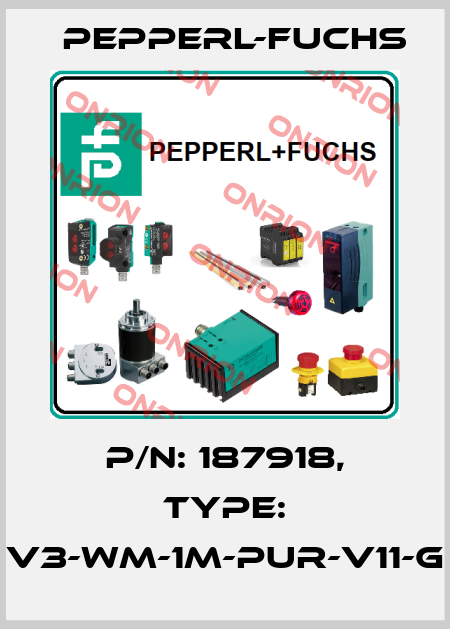 p/n: 187918, Type: V3-WM-1M-PUR-V11-G Pepperl-Fuchs