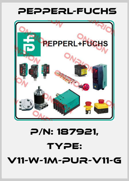 p/n: 187921, Type: V11-W-1M-PUR-V11-G Pepperl-Fuchs