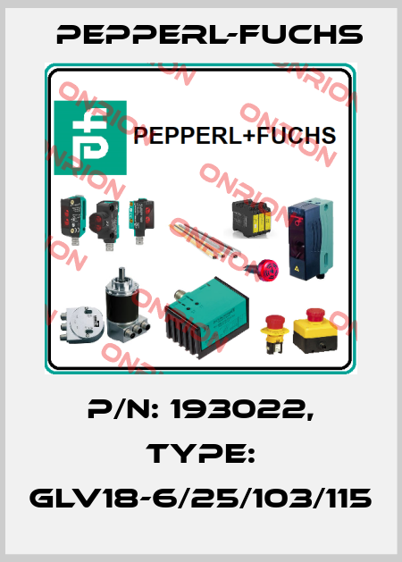 p/n: 193022, Type: GLV18-6/25/103/115 Pepperl-Fuchs