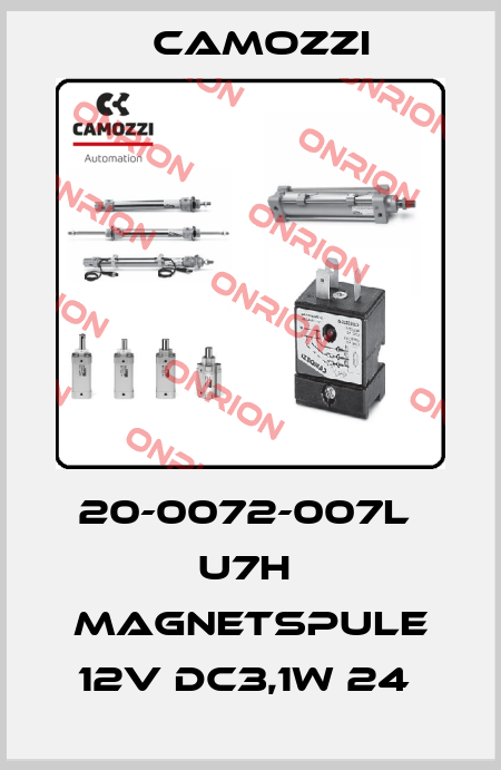 20-0072-007L  U7H  MAGNETSPULE 12V DC3,1W 24  Camozzi