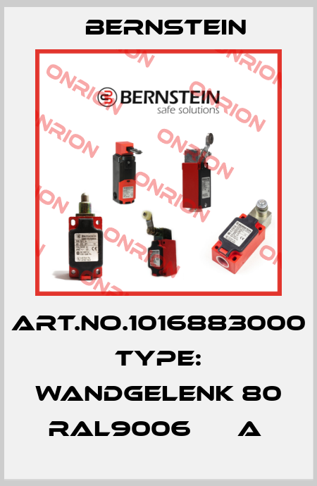 Art.No.1016883000 Type: WANDGELENK 80   RAL9006      A  Bernstein