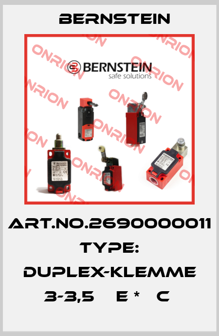 Art.No.2690000011 Type: DUPLEX-KLEMME 3-3,5    E *   C  Bernstein