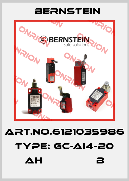 Art.No.6121035986 Type: GC-AI4-20 AH                 B Bernstein